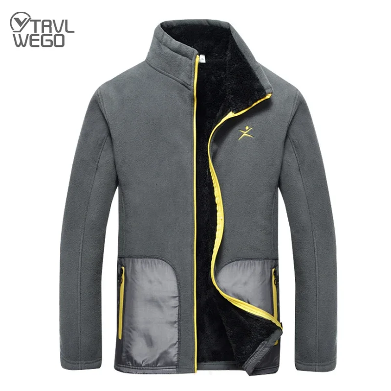 Men Winter Coat Riding Outdoor Plus Velvet Thicken Warm Windproof Thermal Fleece Sport Climbing Fishing Hiking