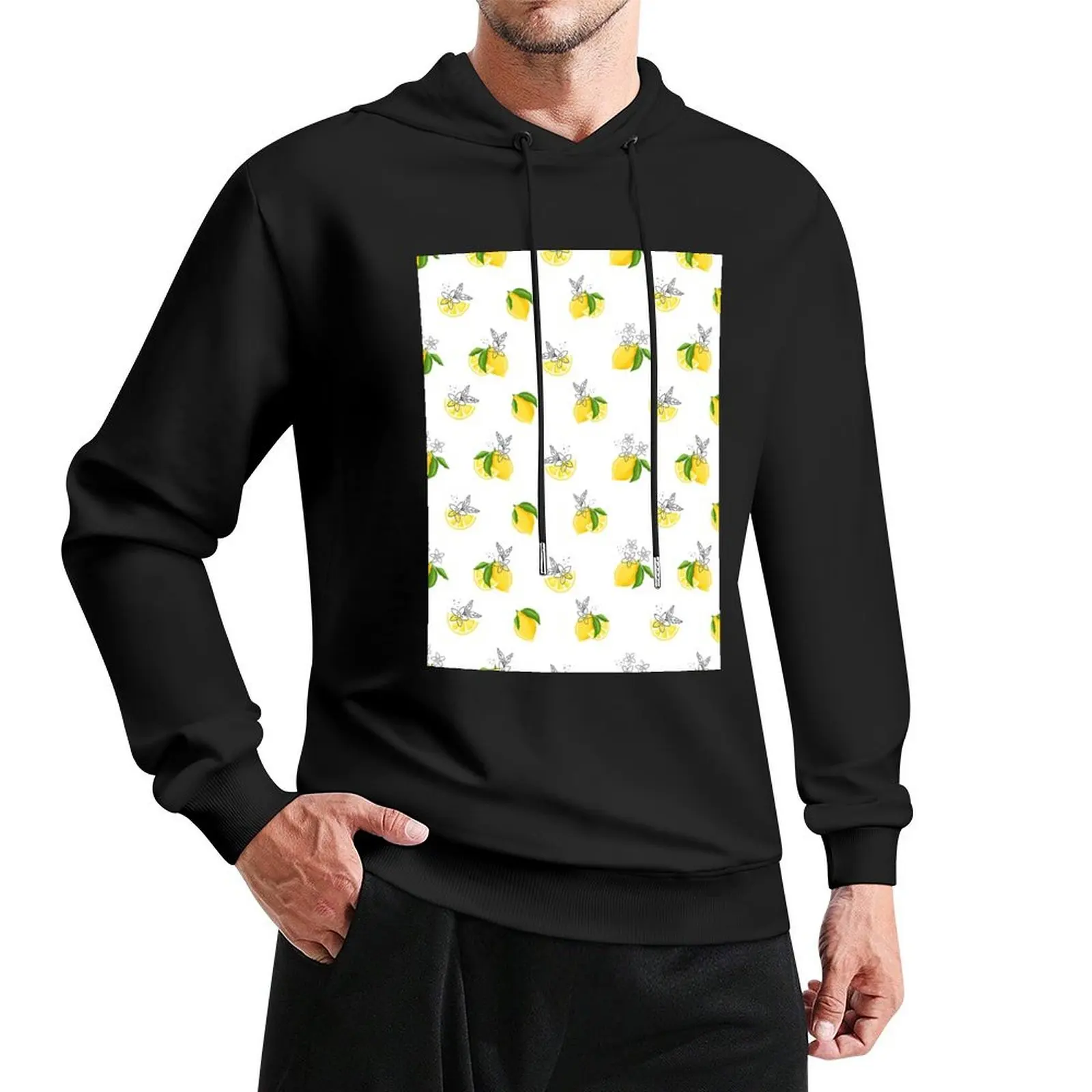 Lemon fruit pattern Pullover Hoodie men's autumn clothes men's clothes clothes for men korean designer hoodies