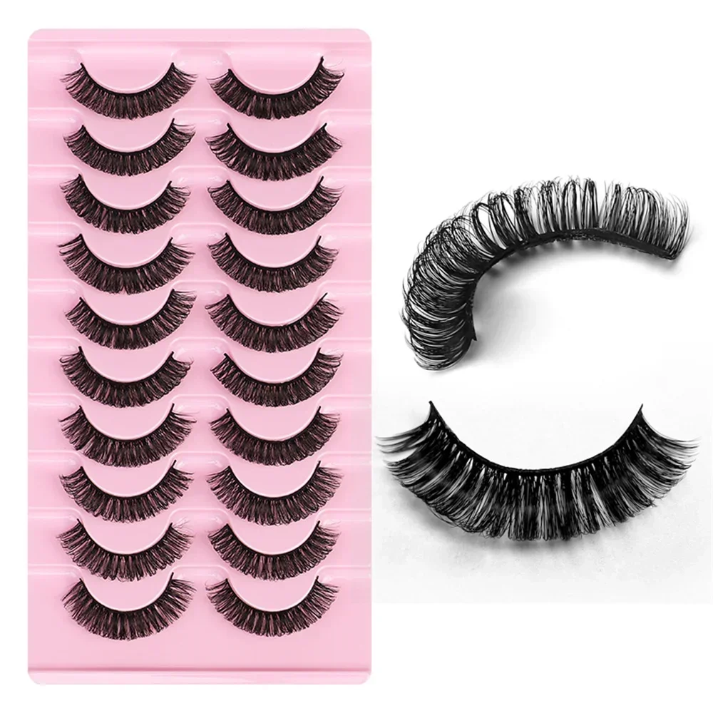 10Pairs Russian Strip Lashes Fluffy Mink Lashes 3D False Eyelashes Russian Volume Eyelashes Fake Eyelash Extension Make Up