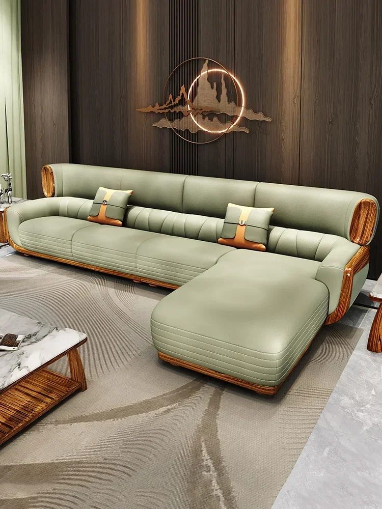 

Modern Simple First Layer Cowhide Medium and Small Apartment Living Room Concubine Combination
