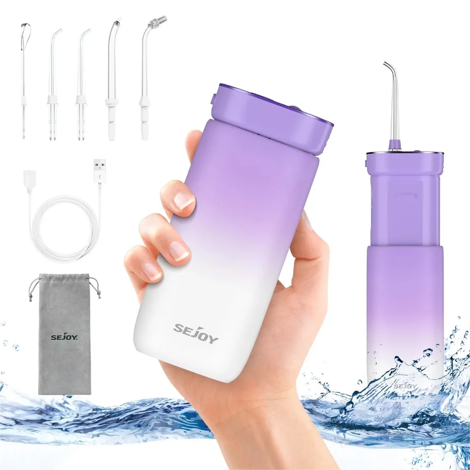 

Sejoy Oral Irrigator Dental Water Flosser Magnetic Charging IPX7 Waterproof Dental Water Jet Floss 170ML 3 Gears Teeth Cleaner