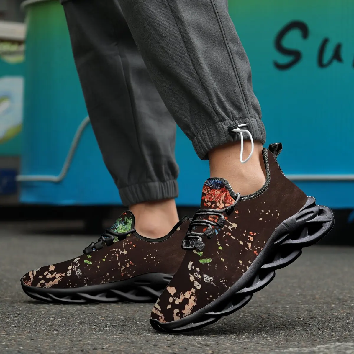 패션 캐주얼 스니커즈 통기성 스포츠 운동화 경량 남성 스니커즈 캐주얼 신발 운동화 남성 러닝 워킹화