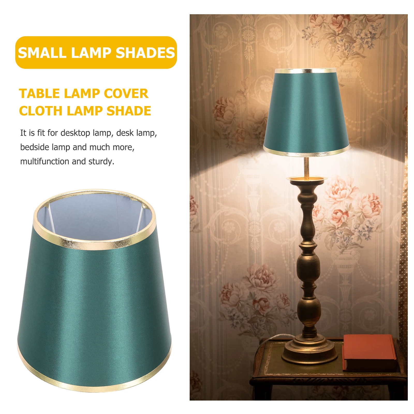 

Round Fabric Lampshade E27 19CM Green Gold Table Floor Pendant Light Shades for Bedroom Living Room Accessories lamp cover ch