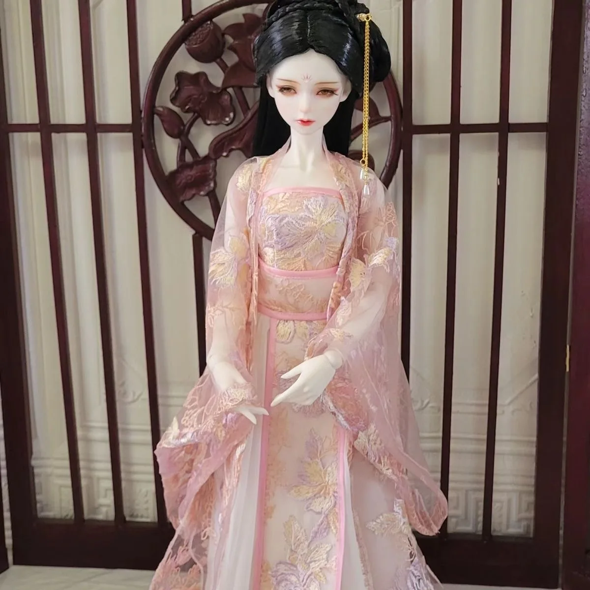 

Одежда для куклы 1/3 BJD кукла в стиле вышивки старинная одежда, женское платье розовое фиолетовое кукольное платье