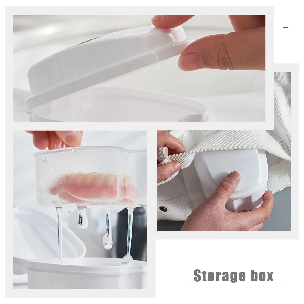

Denture Box Leakproof Retainer Case Compact Portable Travel Holder Dust Proof Container Wear Resistant Storage Solution For Home