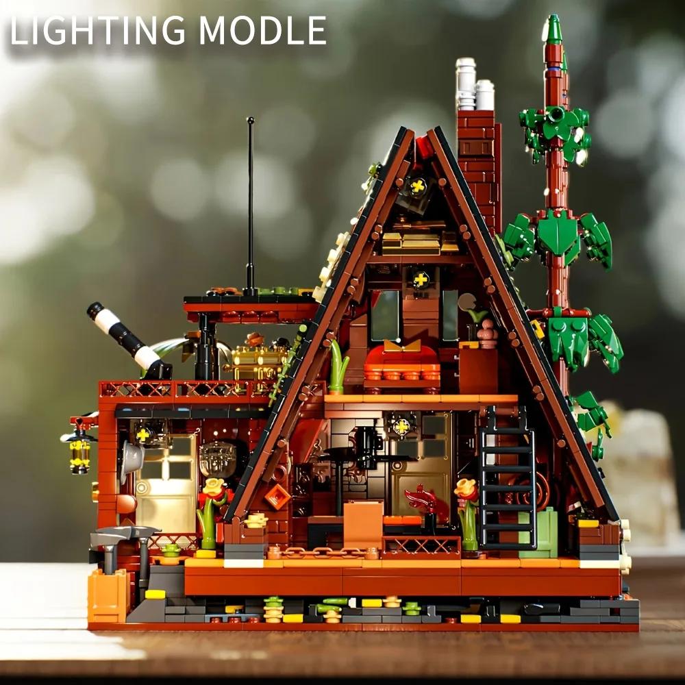 IDEAS creative 1800PCS Triangolo Casa di legno Building Blocks Giocattoli Modello Log cabina assemblare mattoni giocattolo per il regalo del desktop del capretto