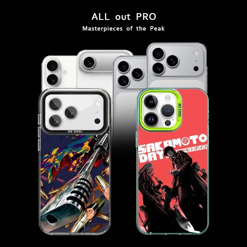 

Classic Anime S-Sakamoto Days Phone Case For iPhone17,16,15,14,13,12,11 Pro Max Blcak Matte Shockproof Cover