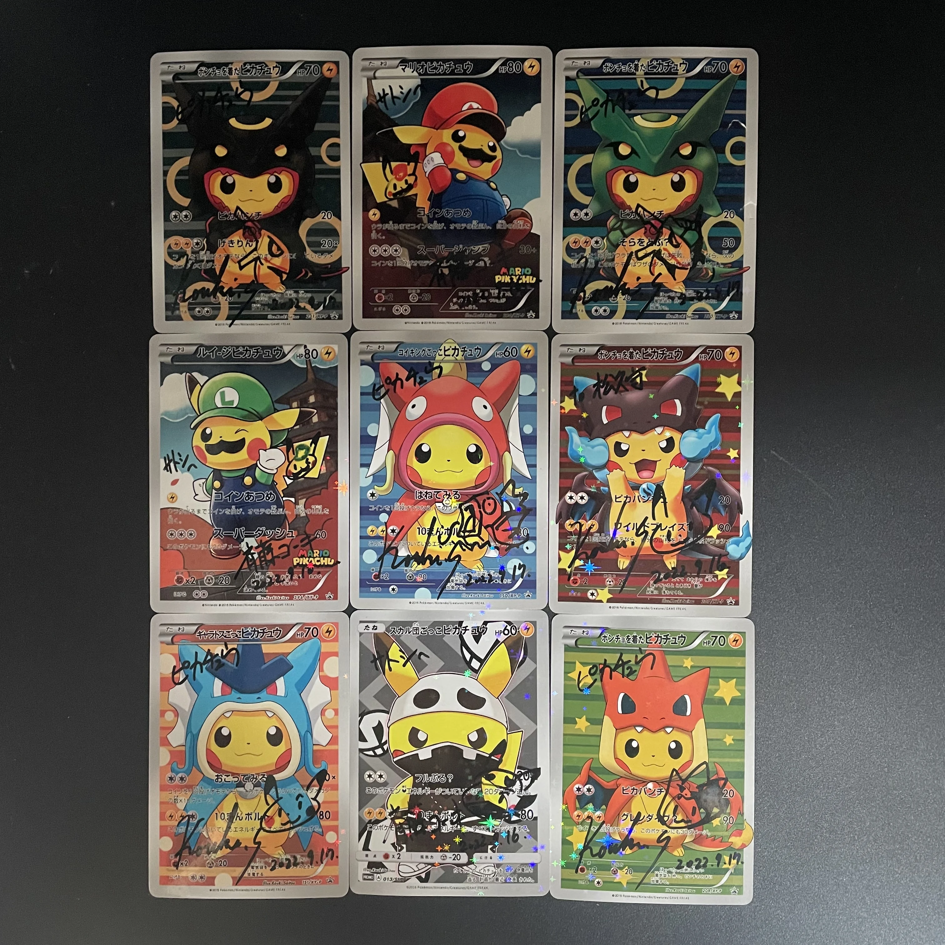 

Костюм Ptcg Pichu с подписью в японском стиле Diy Homemade Charizard Mimikyu Gyarados Vaporeon Umbreon Luigi Collection Card
