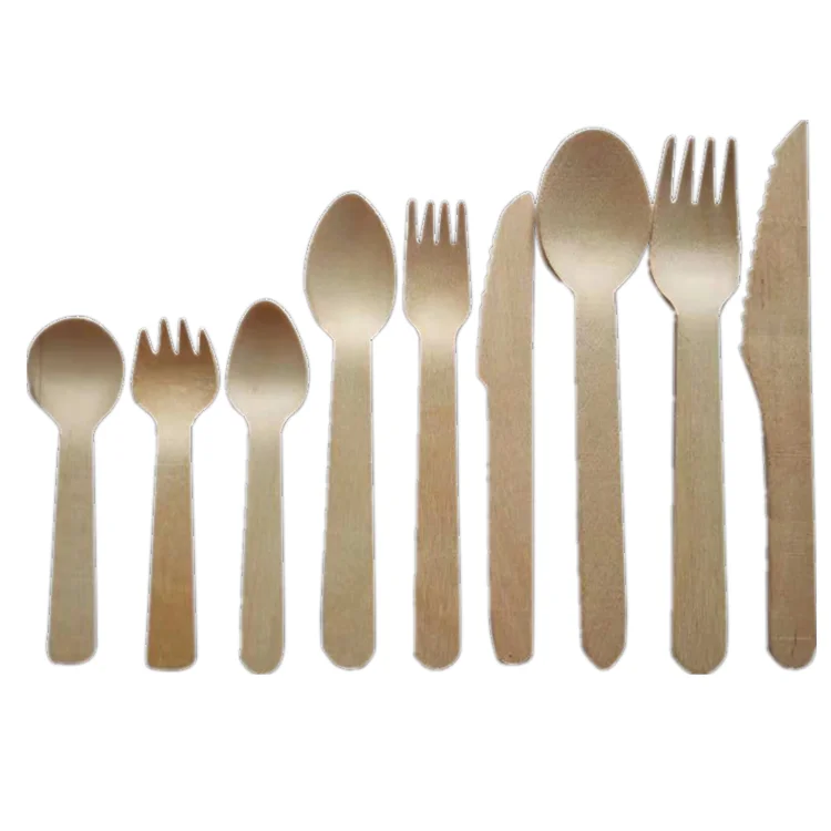 

Wood & Bamboo Portable Tableware Wooden Bamboo Cutlery Sets Birch Fork Spoon Knife Travel Dinnerware Set
