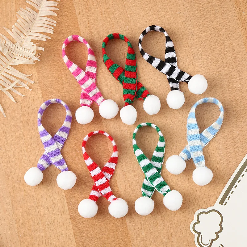 10/5 Stück Mini-Strickmütze, Mini-Weihnachtsschal-Set, Stricken, Basteln, Weihnachtsmützen, dekorative handgefertigte DIY-Basteldekoration – Detail 4