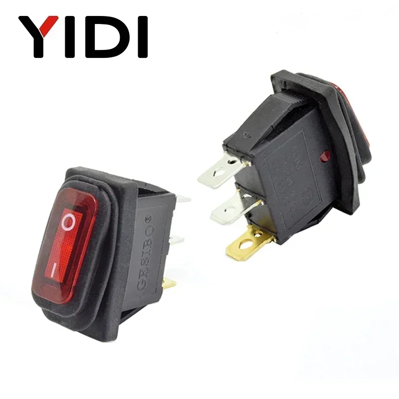 12V 220V Rode Led Licht 10A 250V Ac Waterdichte Tuimelschakelaar 3 Pin Spst Op Off Auto dashboard Boot Marine KCD1 Rocker Switch