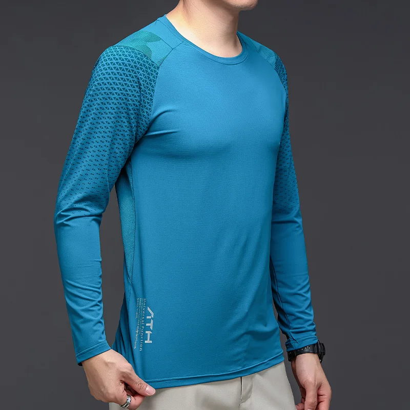 

Модная универсальная повседневная мужская спортивная куртка, удобная влагопоглощающая быстросохнущая футболка для бега, мягкая высококачественная одежда для гонок