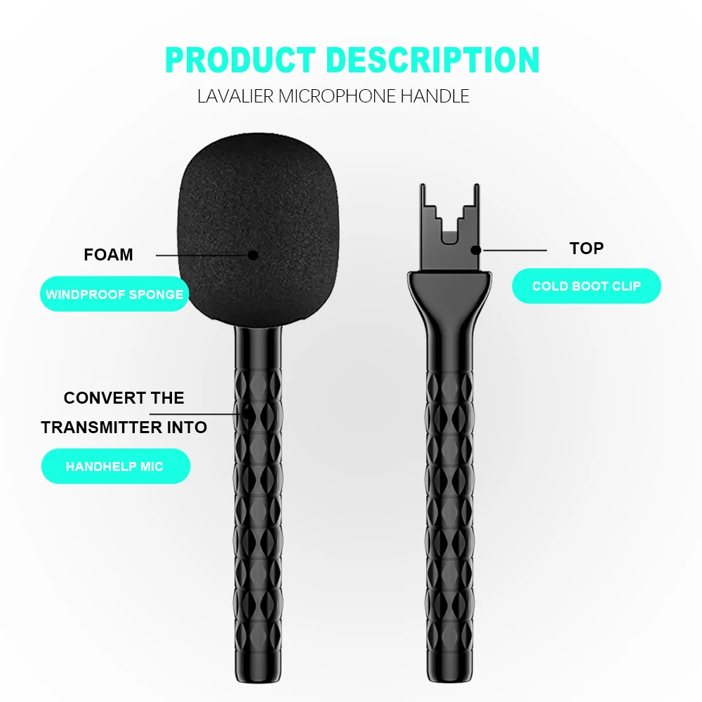 Handheld Interview Wireless Lavalier Collar Microphone Adaptor Stand for Wireless Lavalier Interview Collar Microphone Adapter