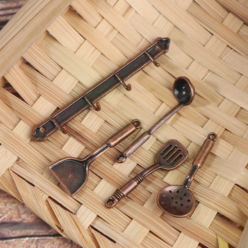 Miniaturowa łopatka do domku dla lalek, łyżka do zupy, pojemnik do przechowywania, symulacja przyborów kuchennych