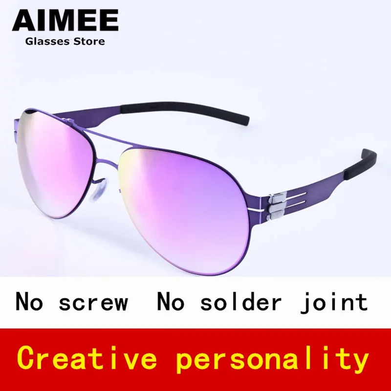 New Pilot Brand Designer No Screw Polarized Sunglasses For Men Women Fashional UV Protection Sun Glasses Optical Colorful Lens