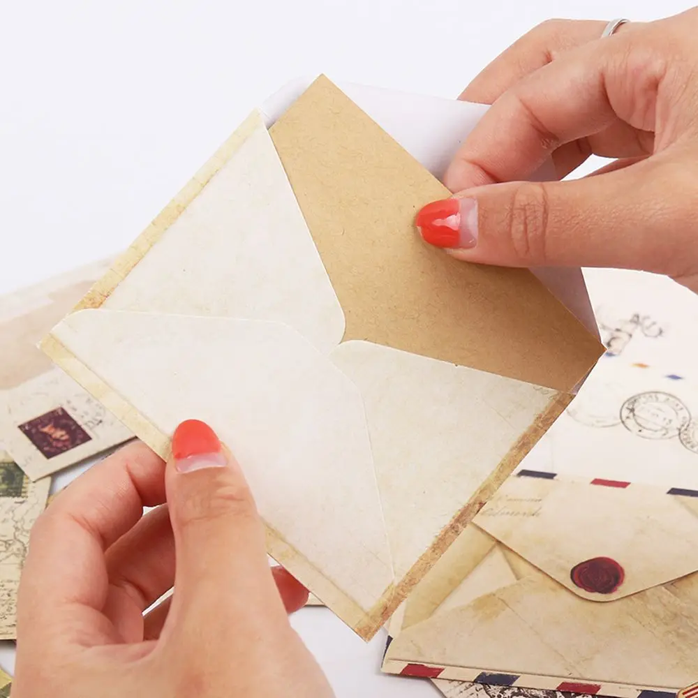 Scrapbooking Stationery European Style Mini 12 Designs For Letter Kraft Paper Envelope Vintage Wallet Envelope Envelope