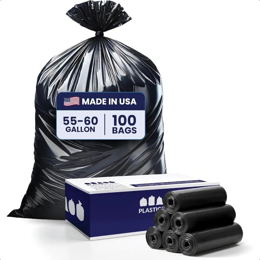 

Мешки для мусора на 5560 галлонов, сверхмощные мешки для мусора, устойчивые к проколам черные пластиковые пакеты, большие вкладыши для барабанных баков, герметичный корль