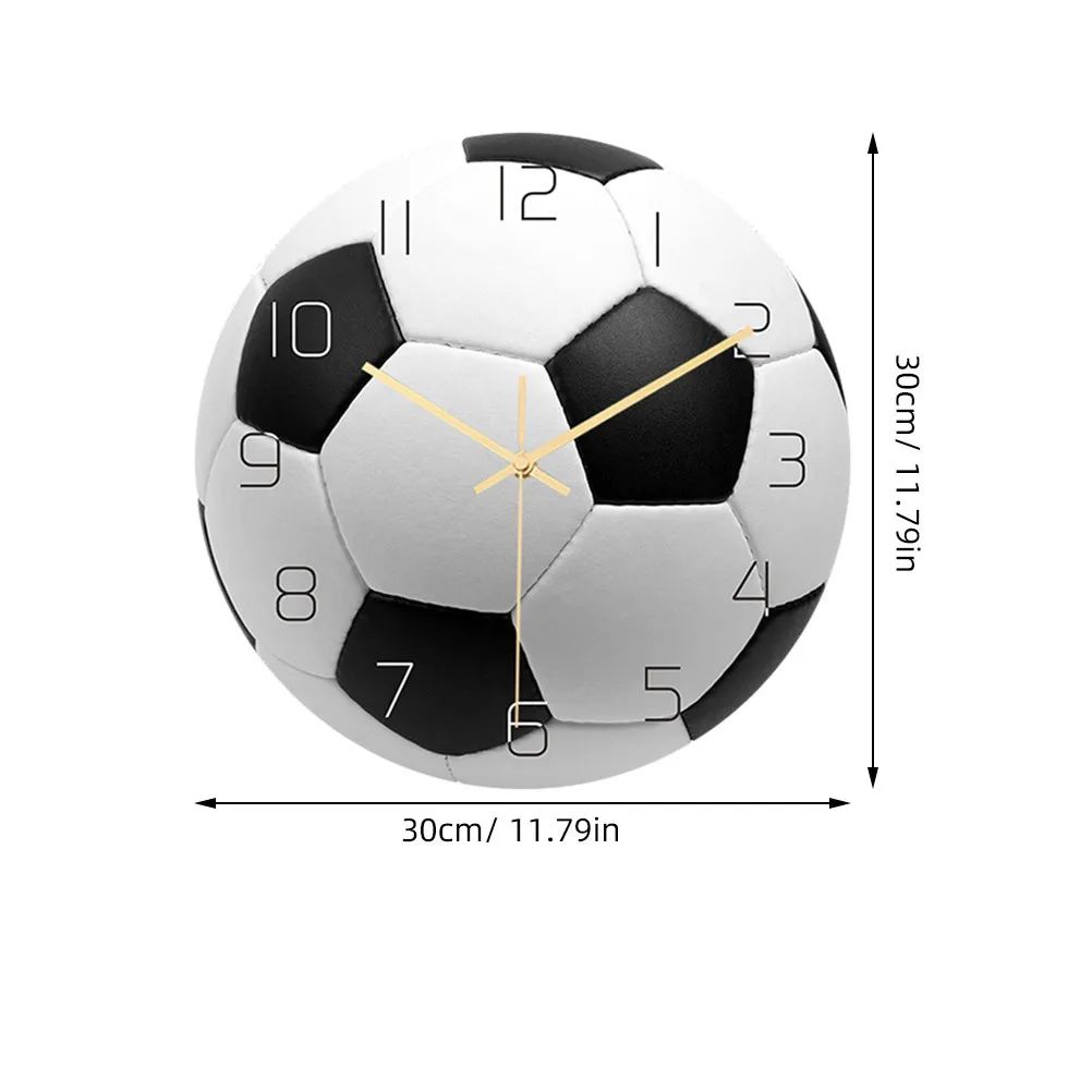 كرة القدم جدار الاكريليك ساعة معلقة أرقام عربية كبيرة حركة صامتة للمنزل مكتب غرفة نوم دراسة ديكور كتم ساعة حائط
