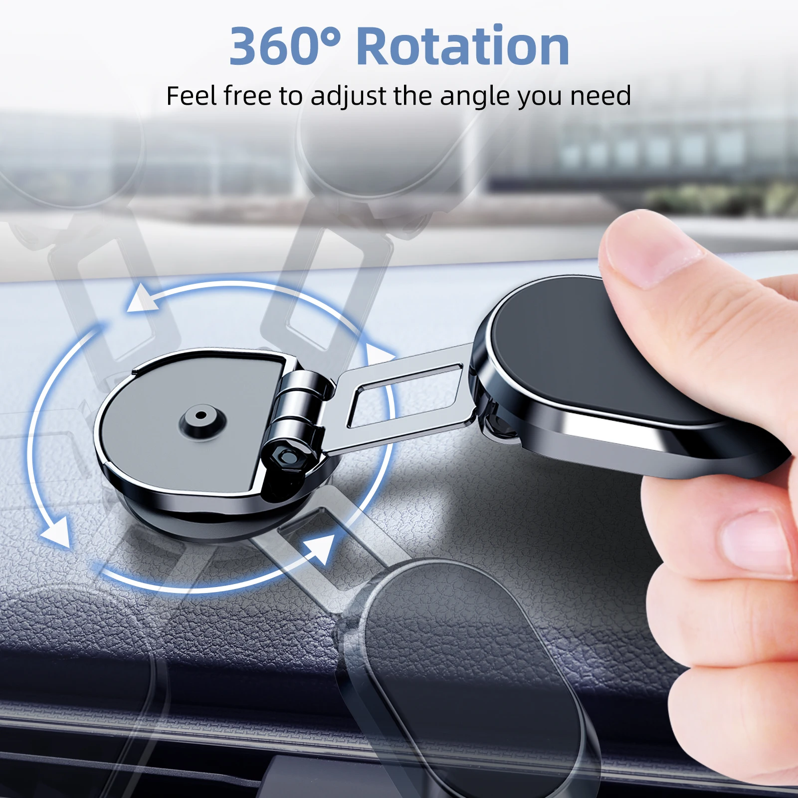 Soporte magnético de teléfono para coche, accesorio giratorio de 360 grados, plegable, para salpicadero, navegación