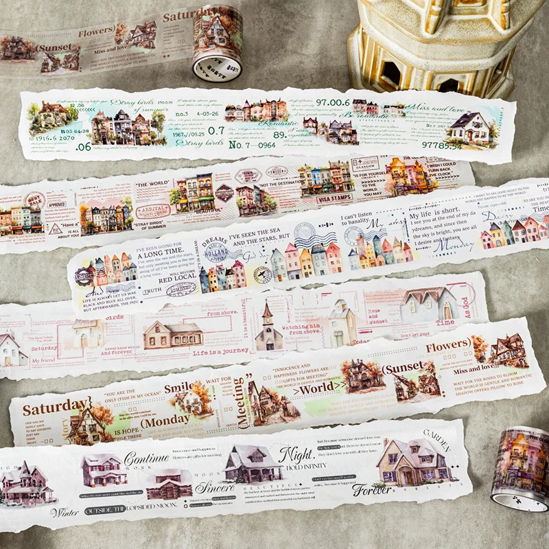 1pcs/1lot Scrapbooking Stickers Decorative Adhesive Tapes Small Town Stories0 Pet Japanese Stickers