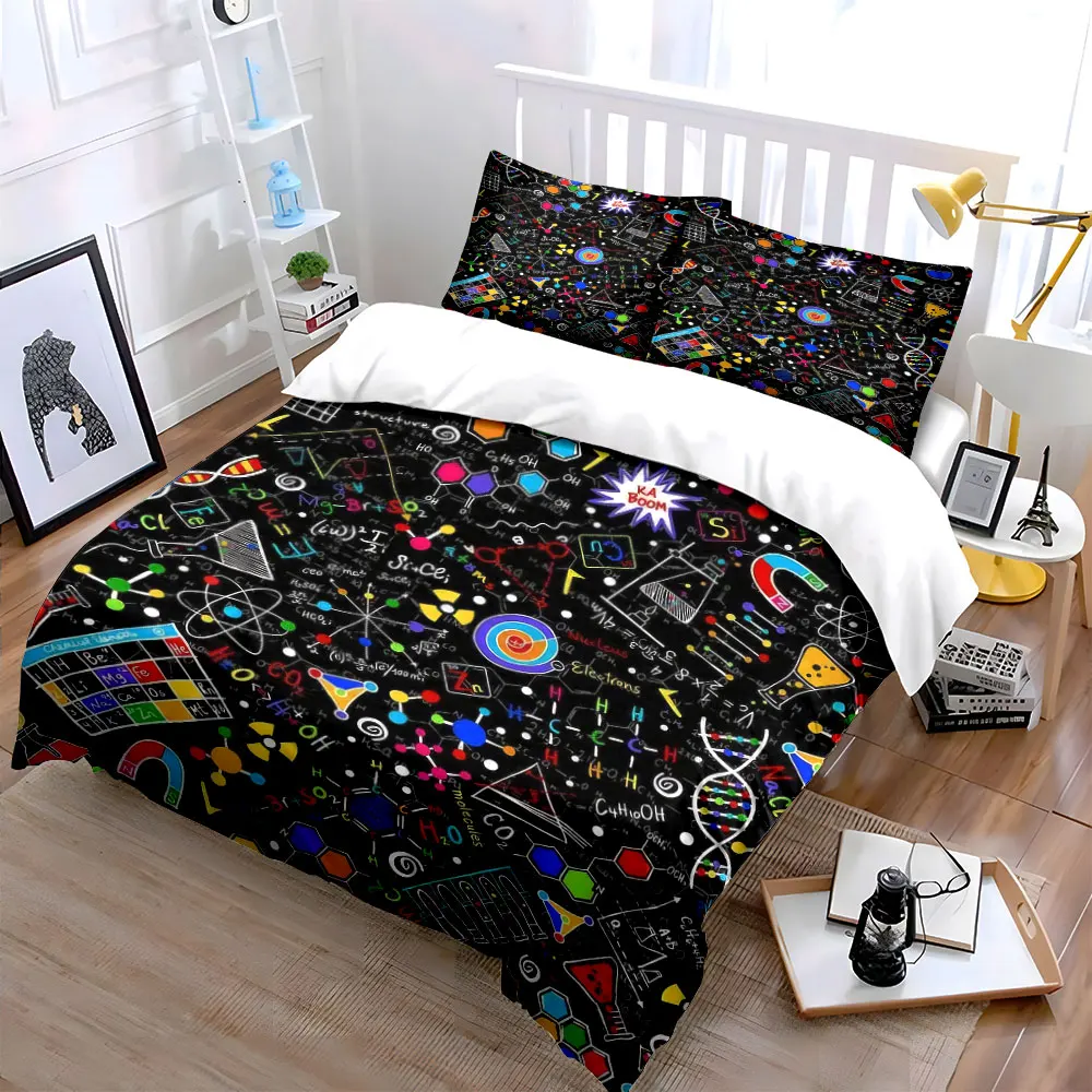 Science Themed Three-Piece Set Multiple sizes kid's and adults' bedroom Exquisite 3PC bedding set, gift