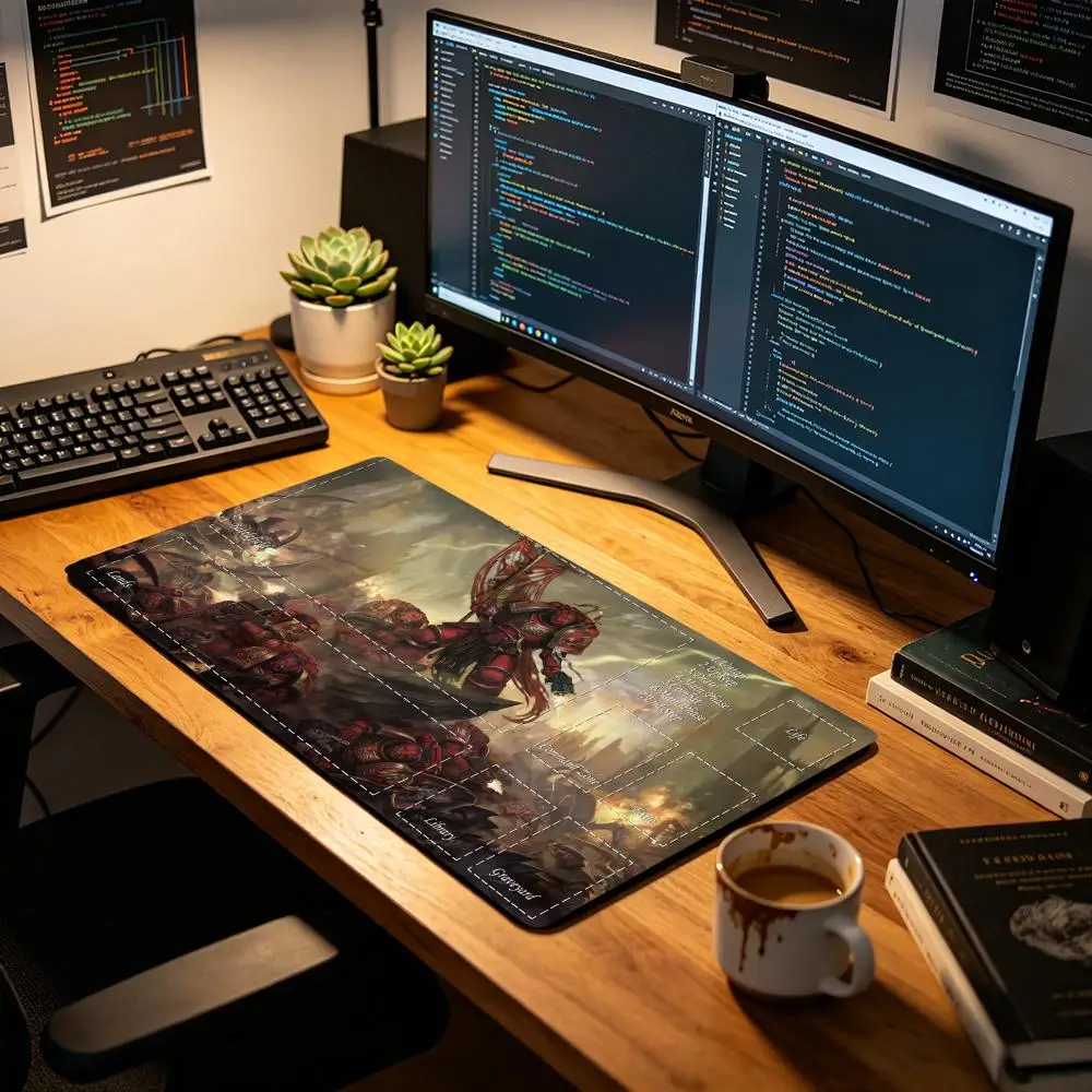 Monster E-sports Magic playmat rubber anti-slip edge locking pc accessories 35x60cm gaming mats Trading Card Game gamer desk mat