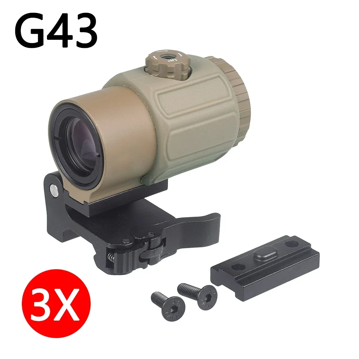 Tactical G33 G43 G45 Sight Fixed 3X 5X Magnifier Scope With Switch Quick Detachable QD Mount Airsoft 551 558 Scope Unit Mount