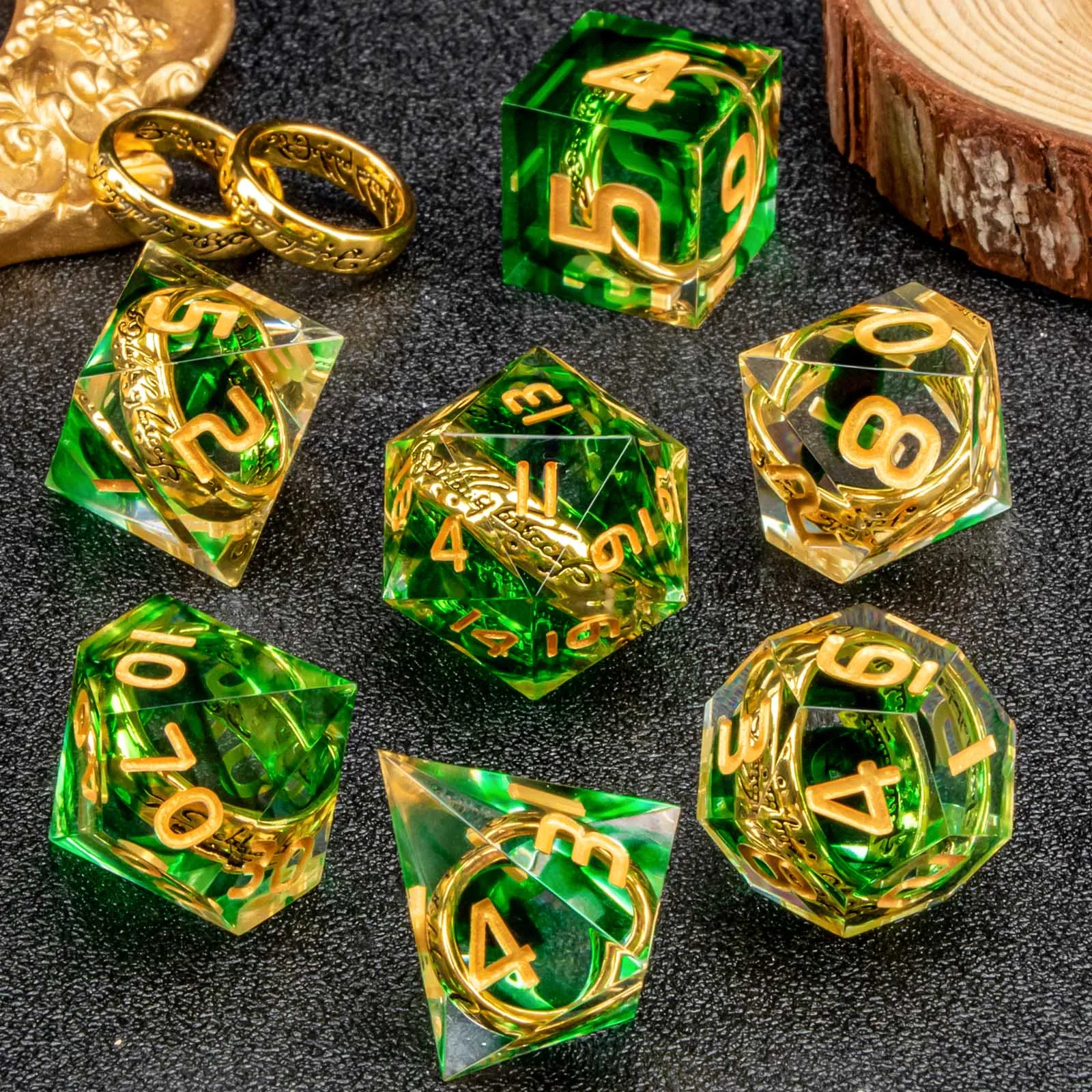 

Ring Dice For The Lord of the Rings, Lord of Dice Polyhedral Dice Set, The Ring Dice, D&D dice for dungeons and dragons dice