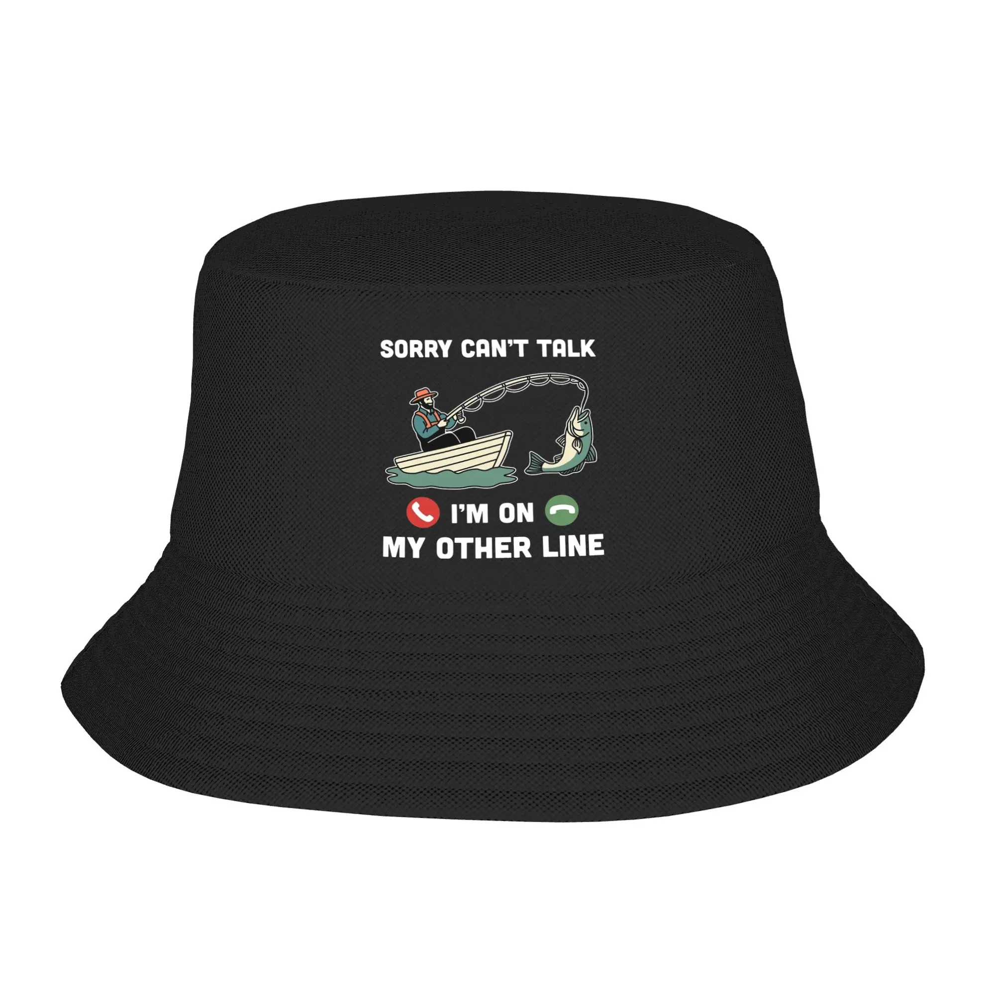 Girl Boy Harajuku  Sorry Can't Talk I'm On My Other Line Bucket Hat Accessories  Bob Hat For Picnic Headwear Lightweight