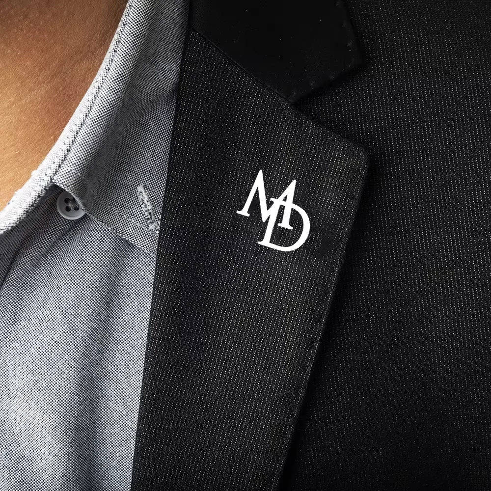 Custom Initials Name Brooch For Groom Men's Stainless Steel Personalized Initials Letters Lapel Pin Wedding Jewelry Gifts