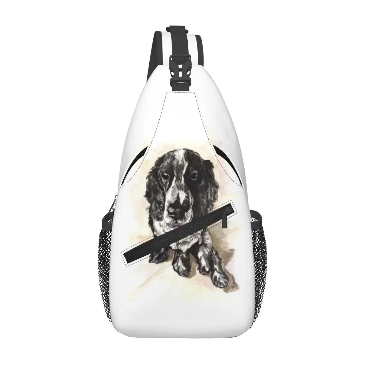 Cocker Spaniel Chest Bag Men Sling Crossbody Backpack Chest Bag Travel Hiking Daypack Shoulder Bag