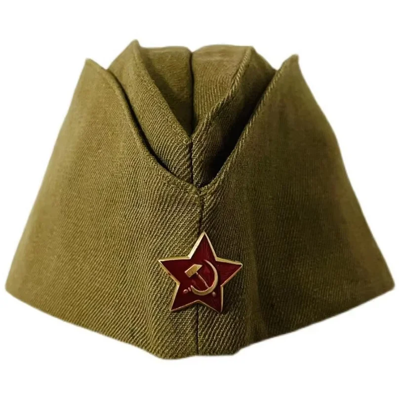 

Fashion WWII CCCP USSR Soviet Military Army M81 Garrison Cap with Badge Souvenirs of Russia's Great Patriotic War