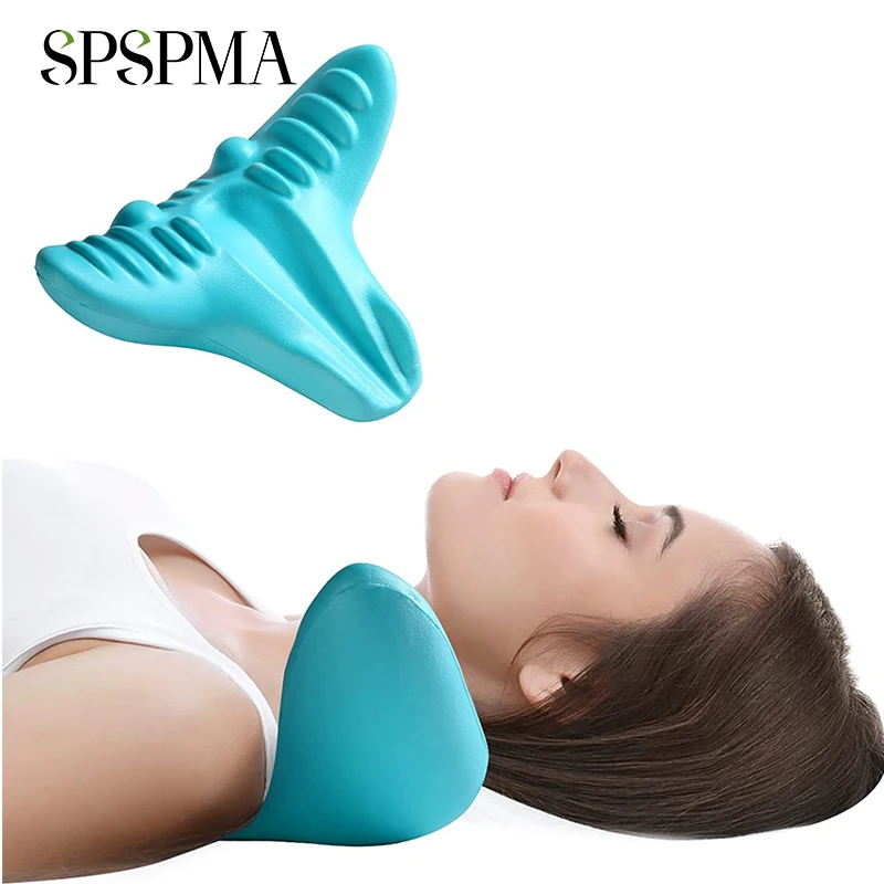 

SPSPMA 1Pcs Cervical Chiropractic Traction Pillow Device Neck Shoulder Stretcher Massager Relaxer for Cervical Spine Alignmen