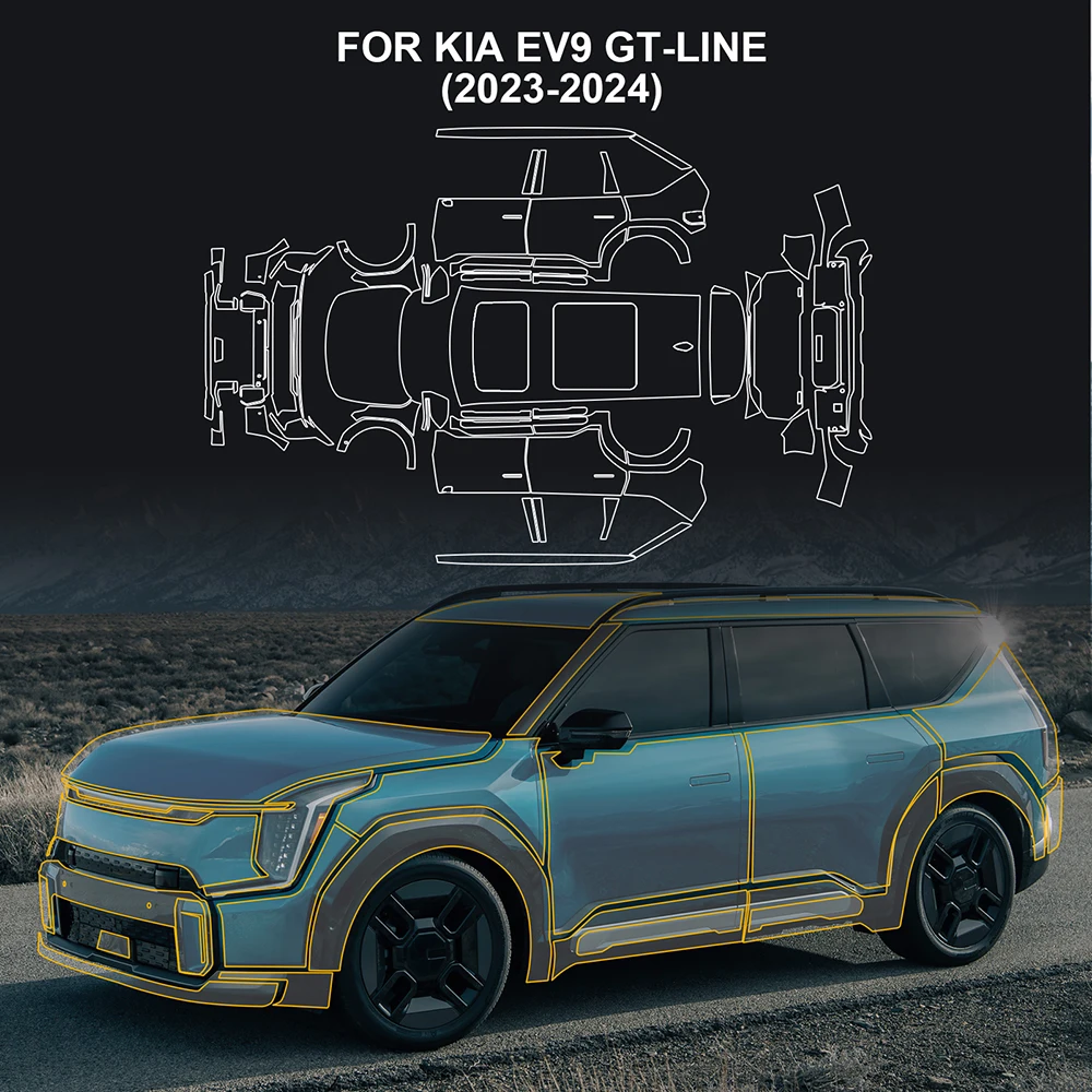 

Pre Cut Paint Protection Film for KIA EV9 GT-Line 2023 2024 Car TPU PPF Anti-scratch Transparent Bra Kit Body Sticker 8.5mil