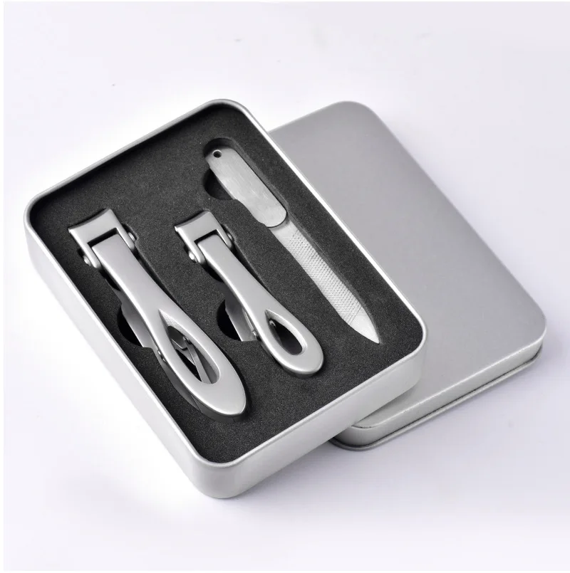 

3PCS/SET Nail Clippers Stainless Steel Nail Cutter Toenail Nail File Manicure Trimmer Toenail Clippers for Thick Nails With Box