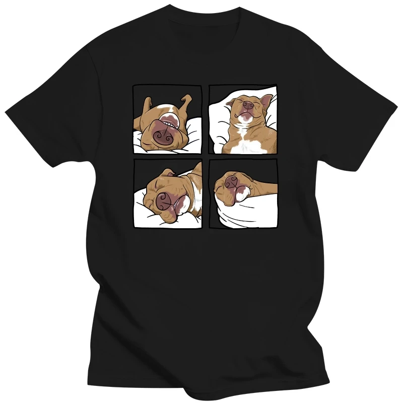 100% Cotton Funny Pitbull Lazy Gift For Dog Love Unisex High Quality Men's Novelty T-Shirt Women Casual Streetwear Fashion Tee