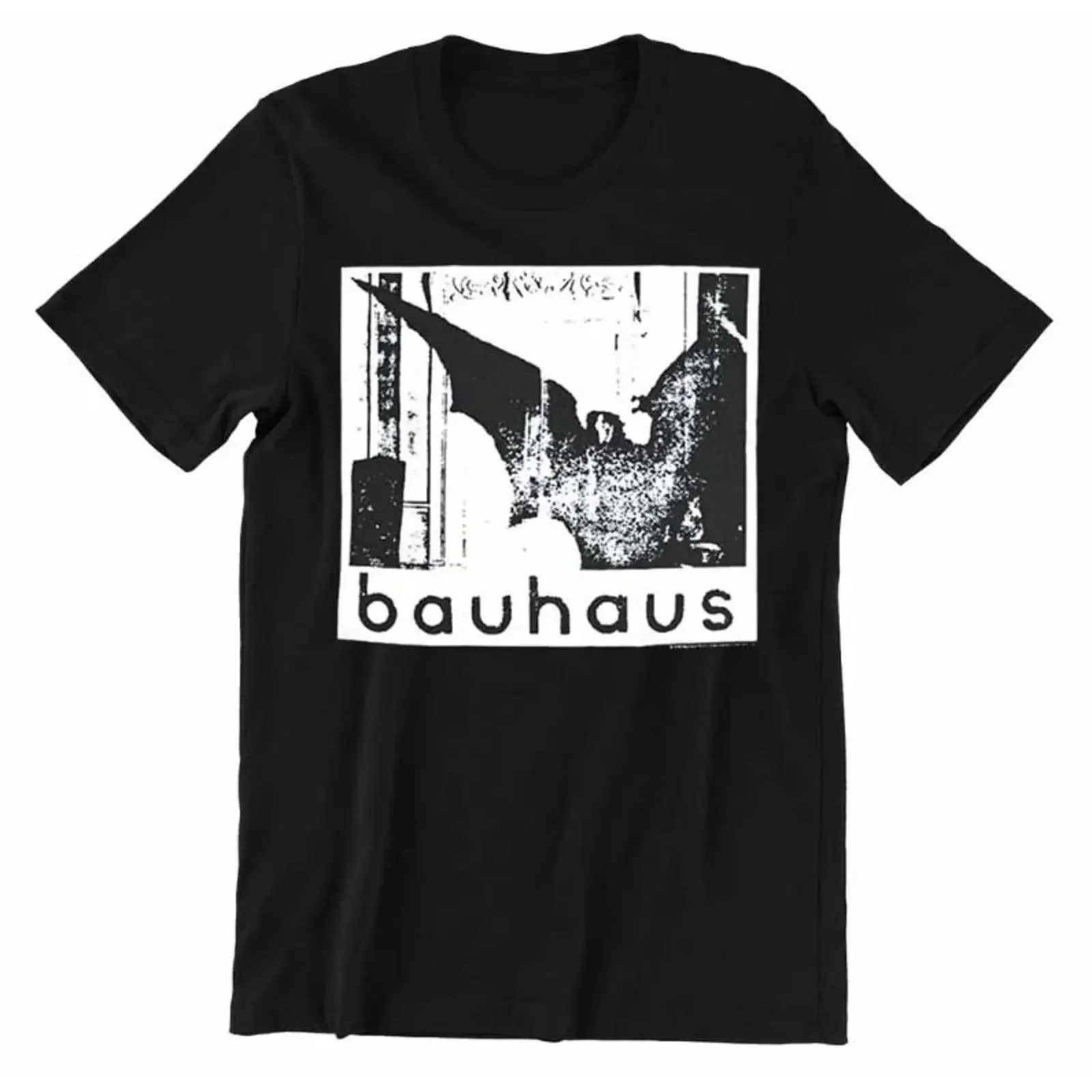 Nueva Camiseta Auténtica Bauhaus Negra y Blanca de la Banda Undead Gothic Vampire, Estilo Vintage Lavado, Ligeramente Versátil y Suave