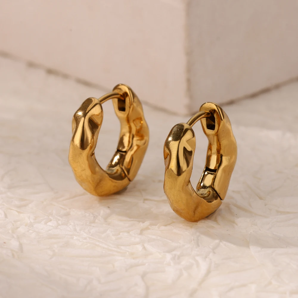 Stainless Steel Pendientes Earrings for Women Gold Color New In Geometric Small Hoop Earrings 2024 Trend Wedding Jewelry Gift
