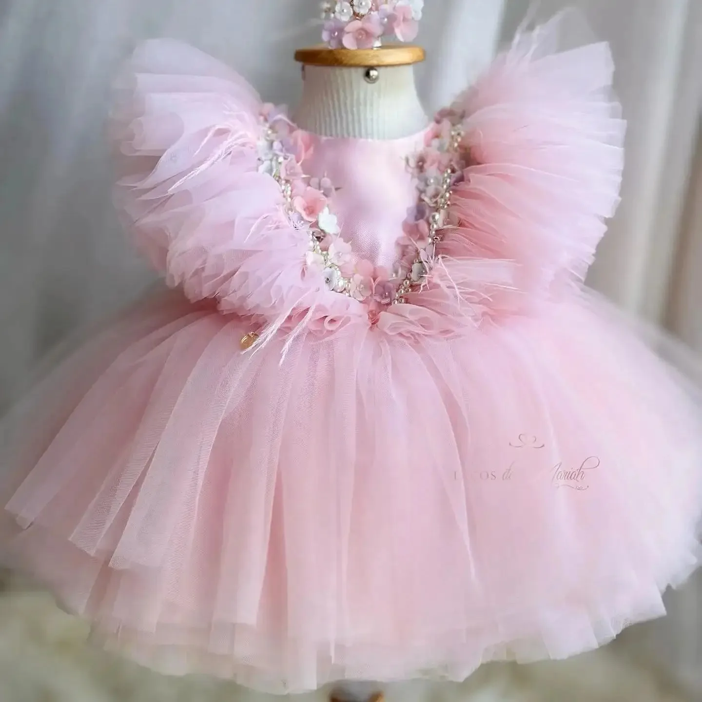 robes-de-demoiselle-d'honneur-roses-personnalisees-pour-mariage-avec-nœud-floral-robes-de-fete-d'anniversaire-pour-enfants-robes-de-premiere-communion