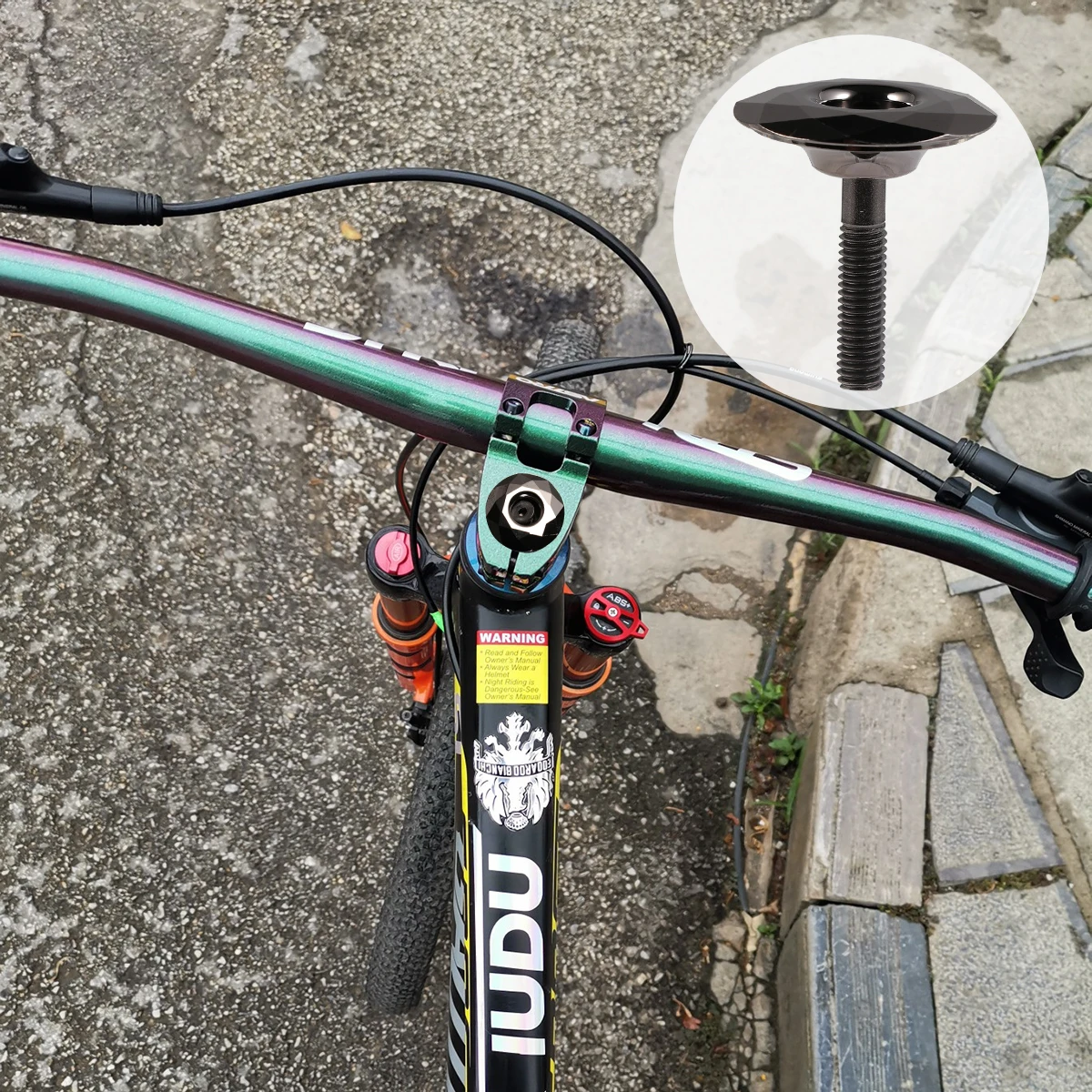 

Bicycle Bowl Set Cover Headset Cap Bike Fork Cap Modification Accessories for Mountain Bike 28 6mm Front Forks St Mounting