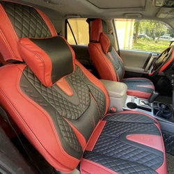 Universal Car Seat Kits Covers Durable ECO Diamond Lattice Quality Leather Seat Cover For 95% Sedan SUV 5-Seaters Car