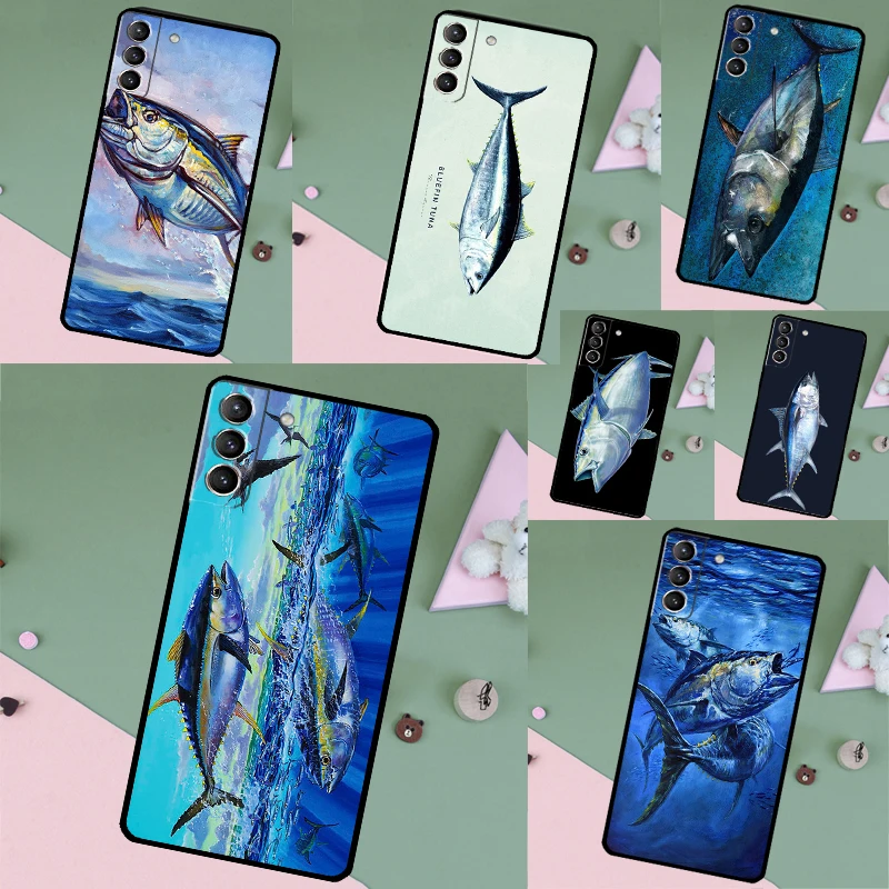 Bluefin Tuna Soft Case Cover For Samsung Galaxy S23 Ultra S22 S21 S20 FE S8 S9 S10 Note 20 Note 10 Plus