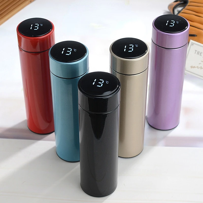 500ML Intelligent Digital Thermos Cup Water Bottle Touch Display Temperature Stainless Steel Insulated Bottle