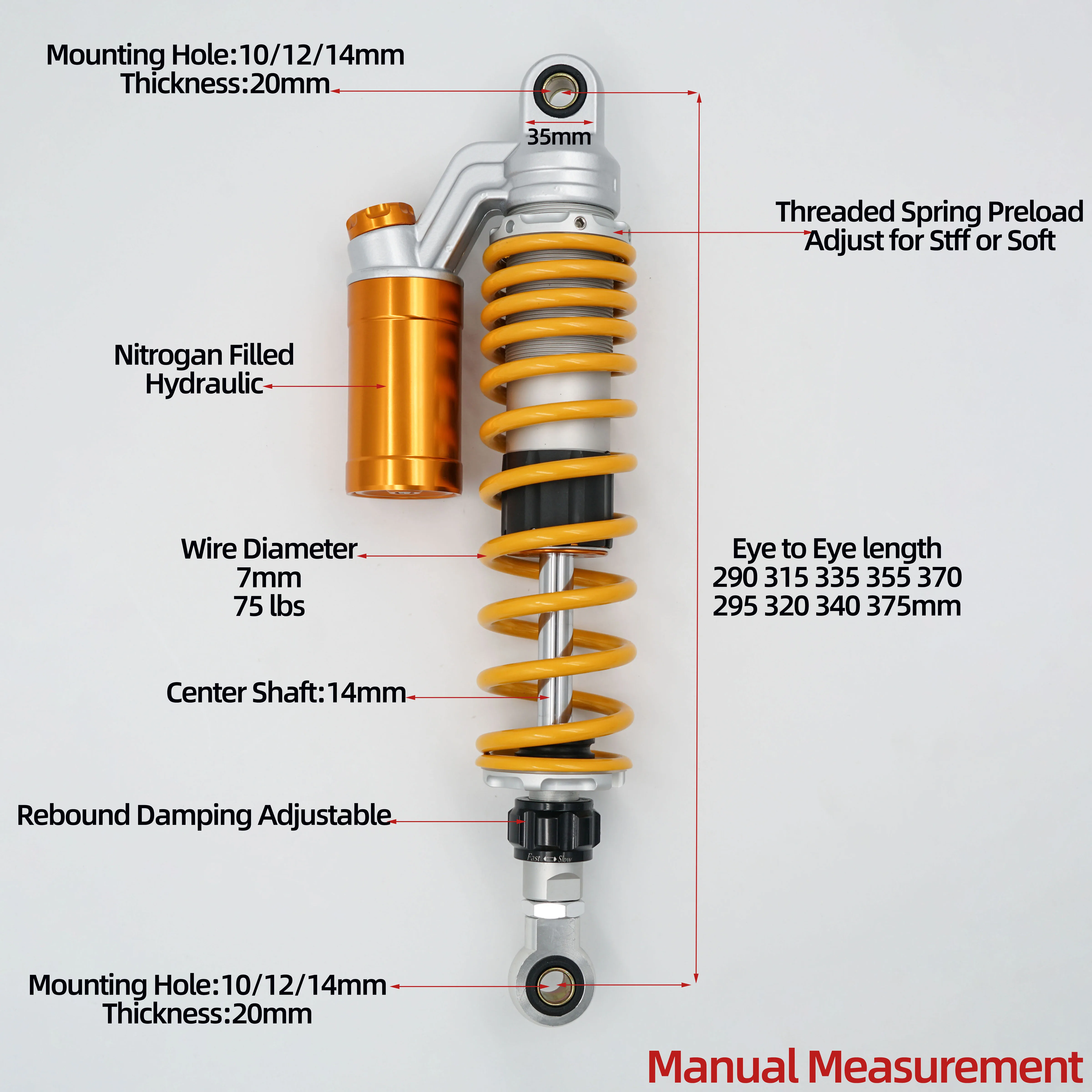 1 Piece 290mm 315mm 335mm 355mm 370mm 295mm 320mm 340mm 375mm for Yamaha GT150/ Longjia XDV250/30/ Honda NS150LA/ CGX150/CG125
