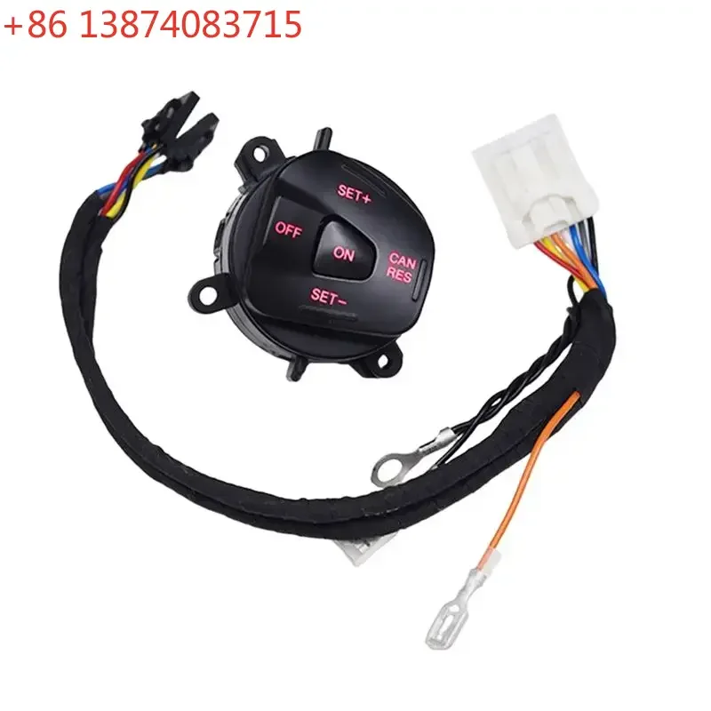 AEF2-Car LED Steering Wheel Right Cruise Control Switch Button With Wiring For Ford Fiesta MK7 Escort Ecosport 2013-2015