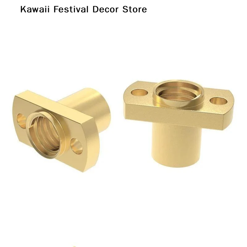 【K】T8 Lead Screw Nut, T- Type Double Cutting Edge Brass Flange Lead Screw Nut For 3D Printer Accessories, Pitch 2mm Lead 2mm/8mm