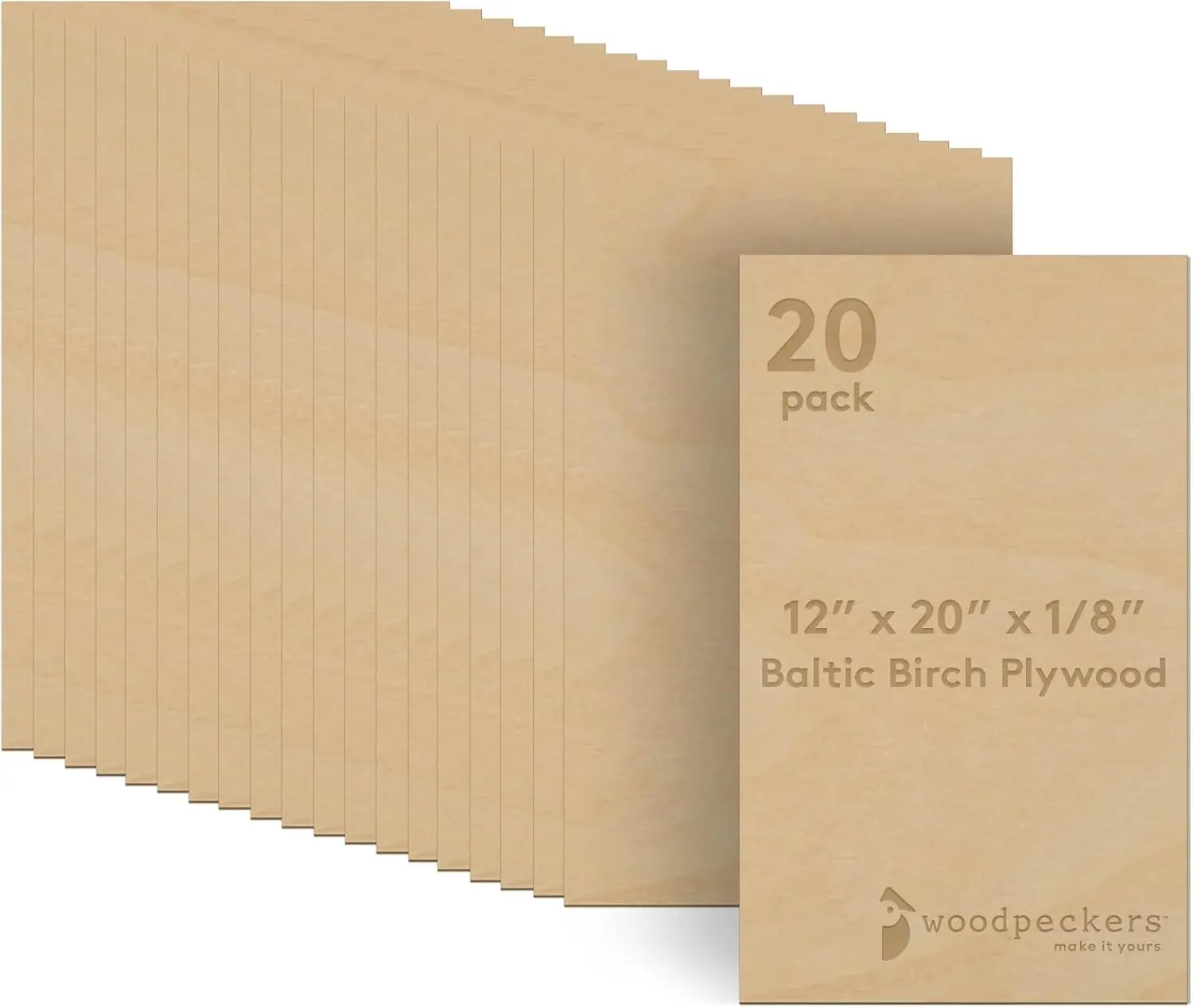 

Фанера из балтийской берёзы 3 мм, 1/8 x 12 x 20 дюймов, коробка 20 штук, класс B/BB, для лазерной и ЧПУ-обработки дерева