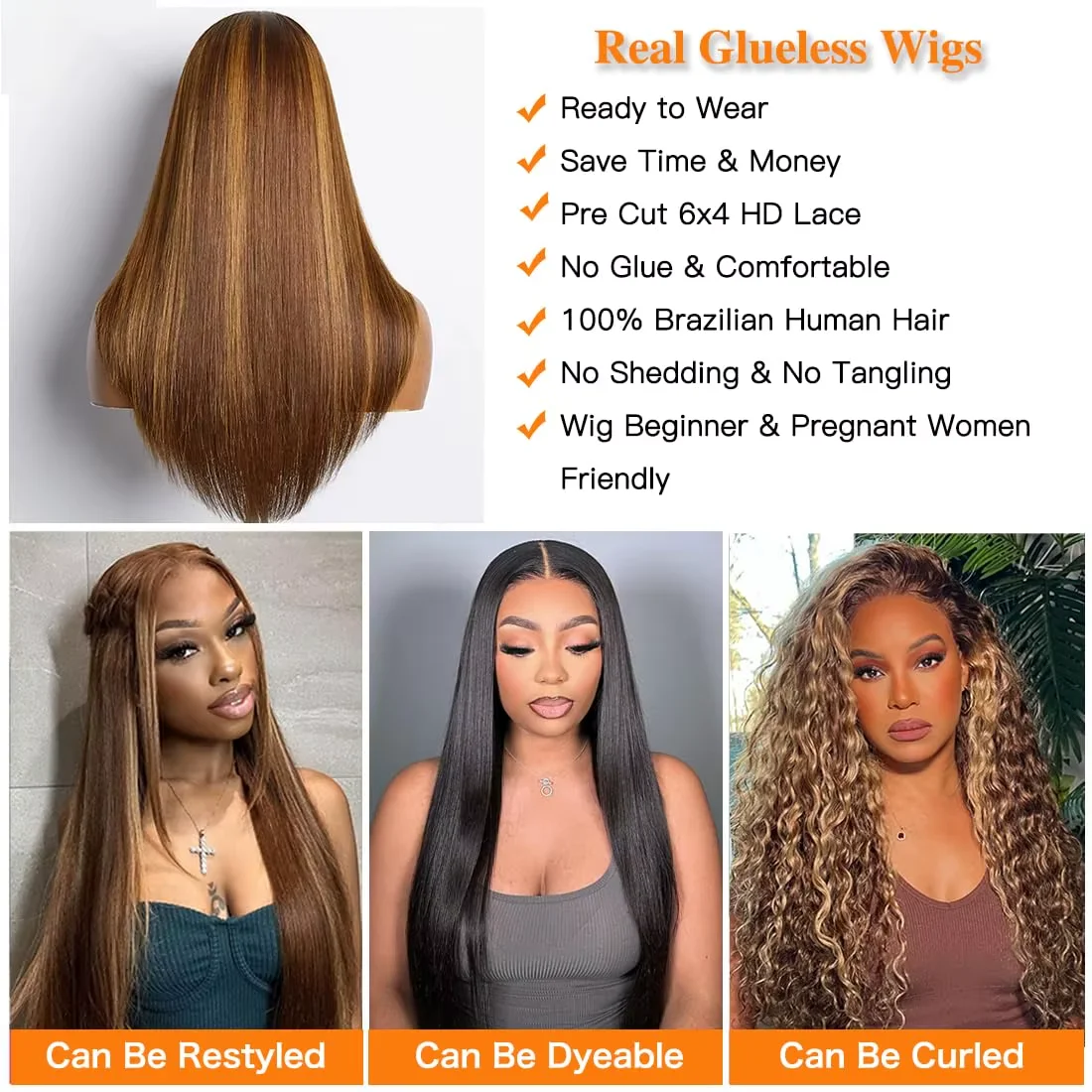 30 بوصة 4/27 أومبير مجعد تسليط الضوء على شعر مستعار شعر الإنسان قبل قطعها 13x4 Hd الدانتيل شعر مستعار أمامي شعر الإنسان موجة عميقة جاهزة للارتداء للنساء