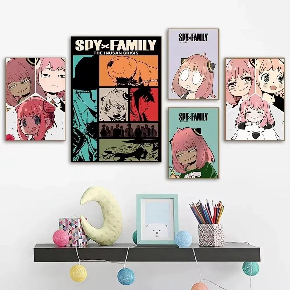شعبية أنيمي جاسوس X الأسرة أنيا مثيرة للاهتمام مزور الملصقات حائط لوح رسم صورة فنية هدية حديثة المعيشة ديكور المنزل