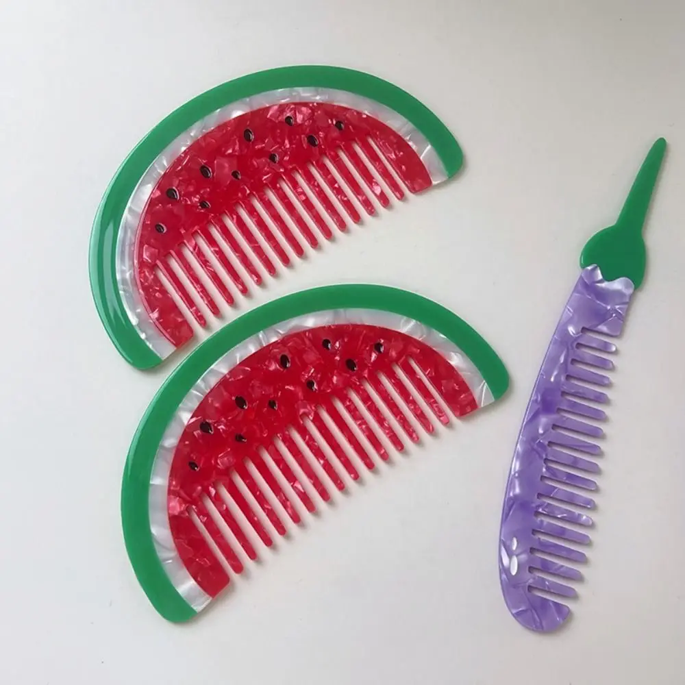 Hair Care Tulip Acetate Comb Cartoon Animal Makeup Comb Wide Toothed Fruit Hairdressing Combs Barber Shop Salon